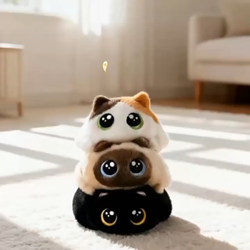 Stackable Plush Cat Squeeze Toy Cute Feline Stuffed Stress Toy Christmas Gift for Kids