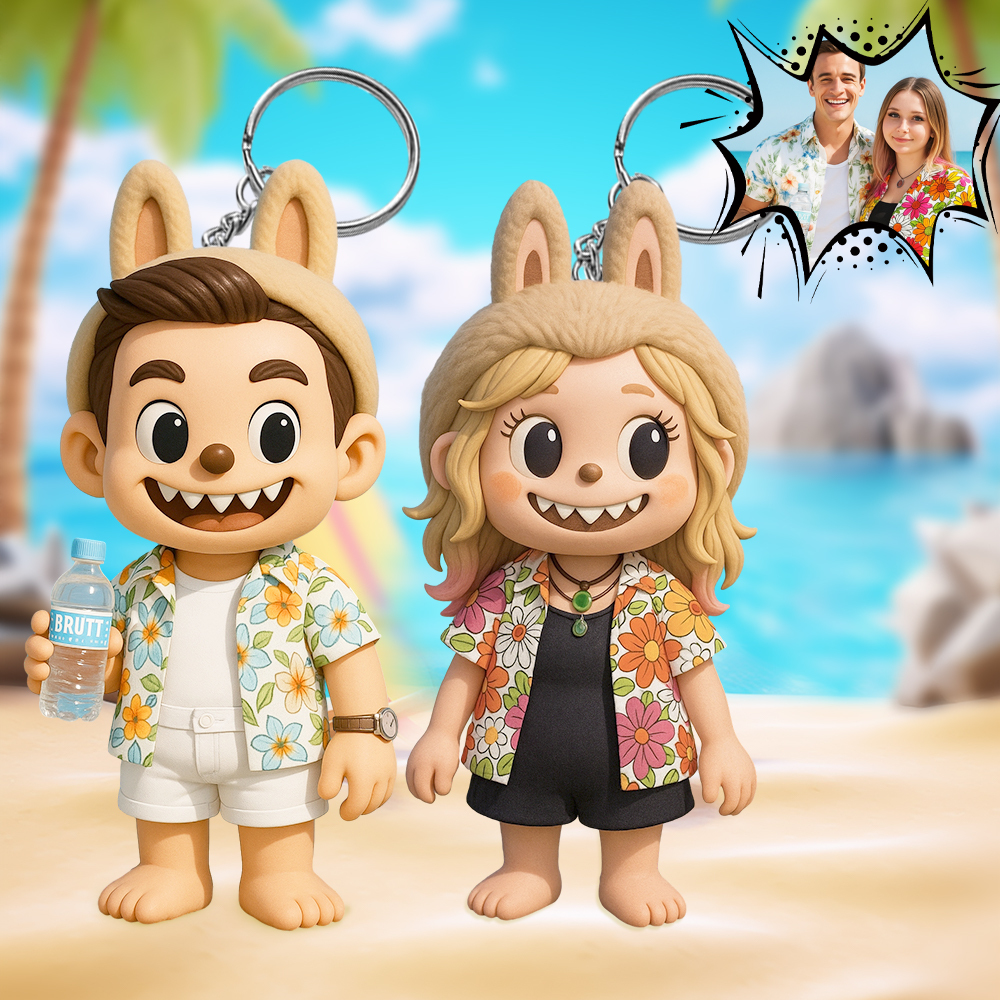 Custom 3D Cartoon Figure with Mischievous Expression and Unique Character Design - namenecklace