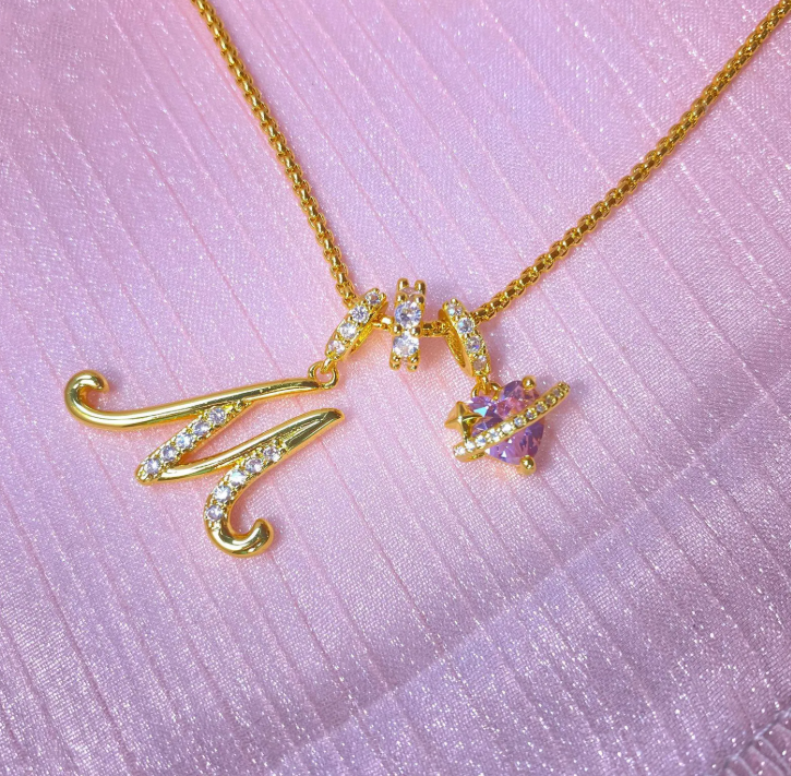 Personalized Diamond Letter Necklace & Custom A–Z Letter Pendant Jewelry Gift for Women