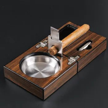 Personalized Cigar Ash tray Guillotine Cigar Cutter Gifts for men Grandfather Anniversary Custom Engraved Wedding Gift Father's Day