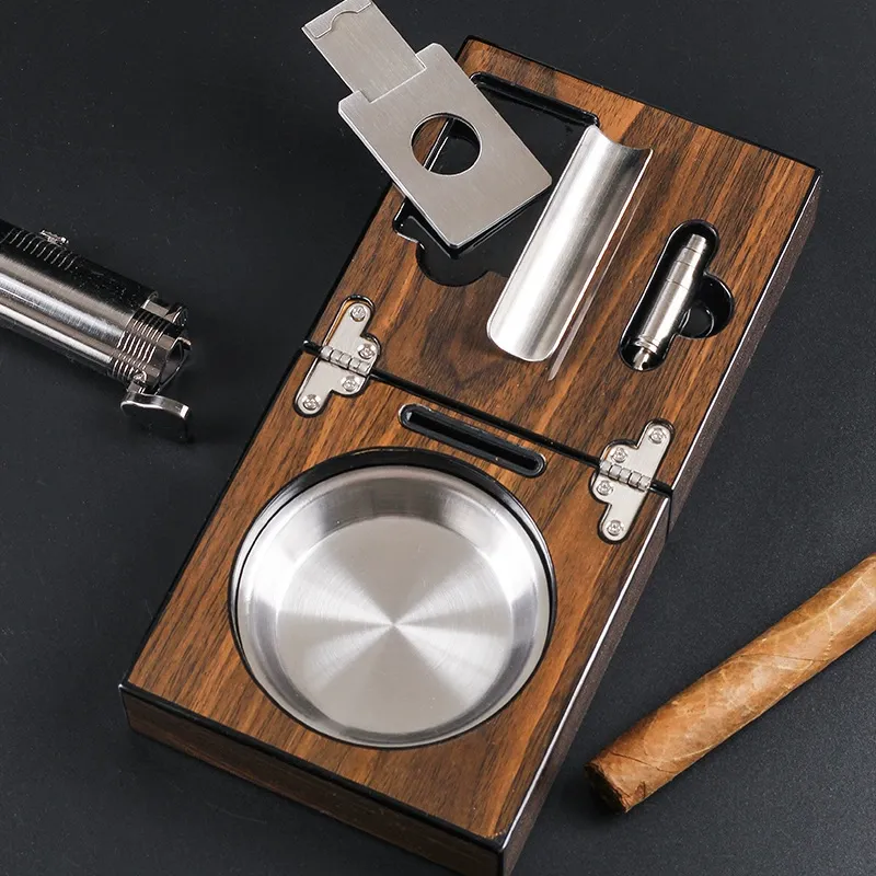 Personalized Cigar Ash tray Guillotine Cigar Cutter Gifts for men Grandfather Anniversary Custom Engraved Wedding Gift Father's Day