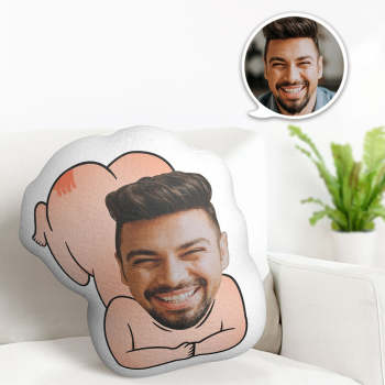 Custom Face Pillow Minime Dolls Funny Guy Personalized Photo Gift for Her - Get Photo Blanket