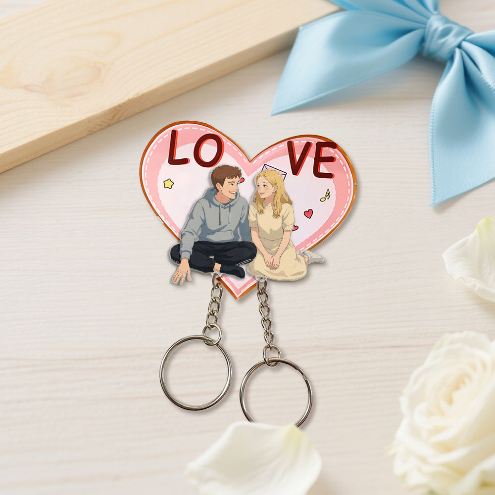 Custom Cartoon Couple Magnet Keychains Personalized Couple Home Magnet Keychains Custom Relationship Gift Thoughtful Personalized Gift