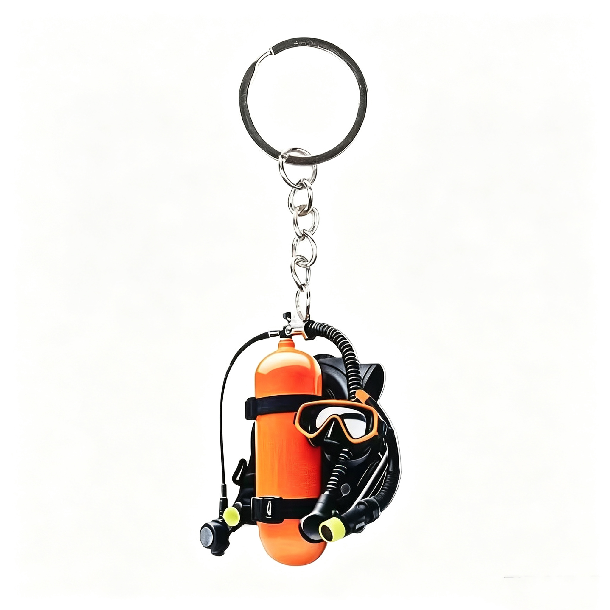 Scuba Diving Gear Acrylic Keychain Mini Oxygen Tank Mask Pendant Keyring Gift