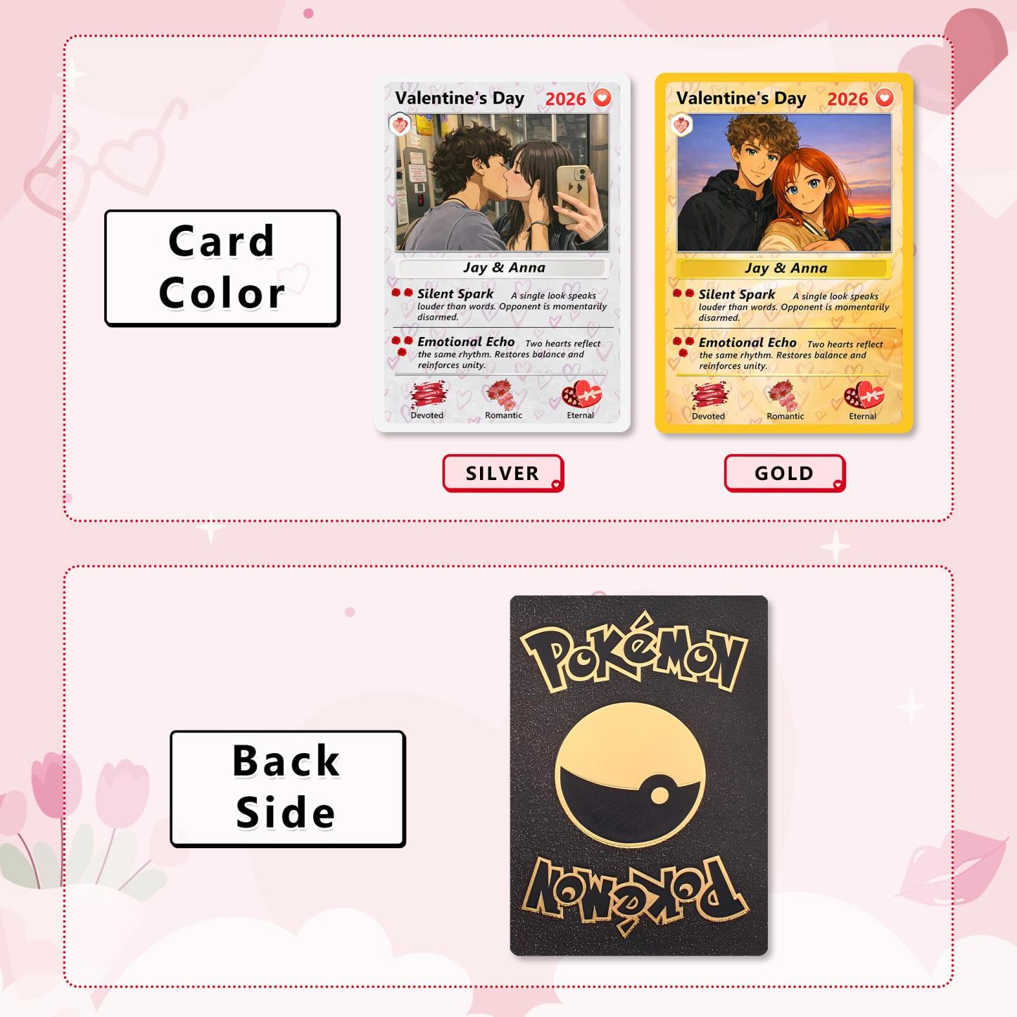 Personalized Pocket Monster Style Couple Anniversary Game Card Custom Evolution of Love Photo Game Card for Couples Valentine's Day Gifts