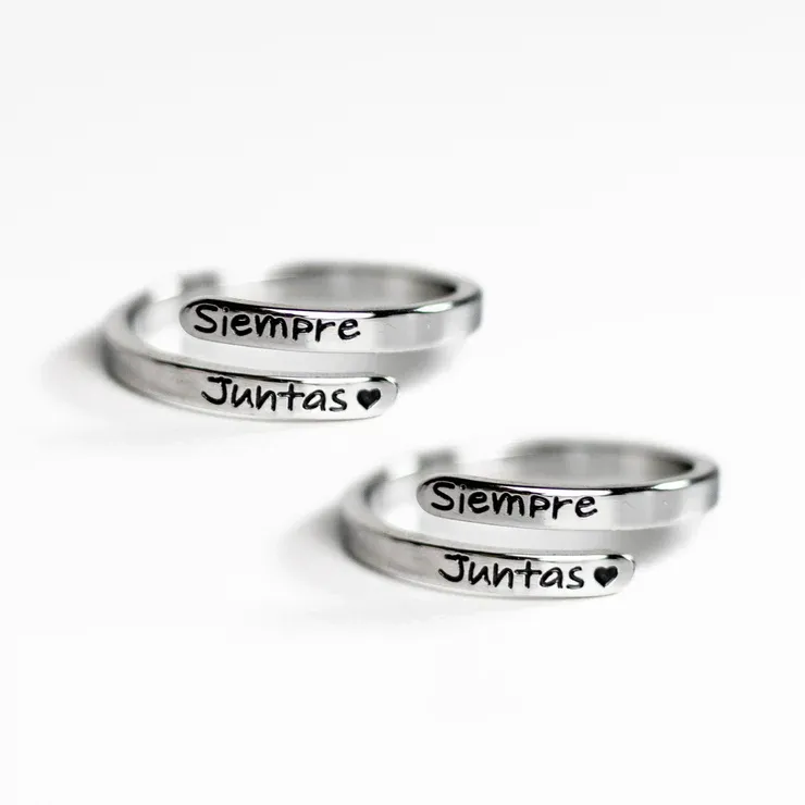 Customizable Spiral Ring with Dual Name Engraving & personalized Meani