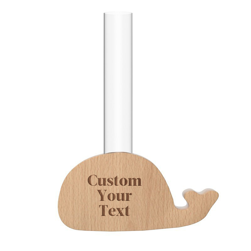 Customized Animal Wooden Hydroponic Vase Refrigerator Personalized Refrigerator Decals Flower Plug Magnetic Wooden Refrigerator Magnet