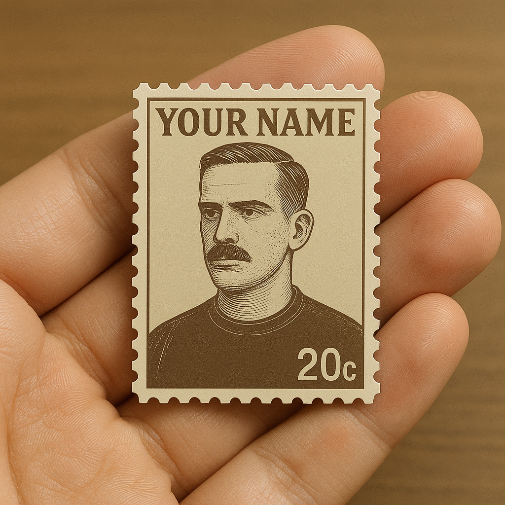 Custom Portrait Vintage Stamp Fridge Magnet Personalized Photo Name Postage Stamp Fridge Magnet Anniversary Gifts
