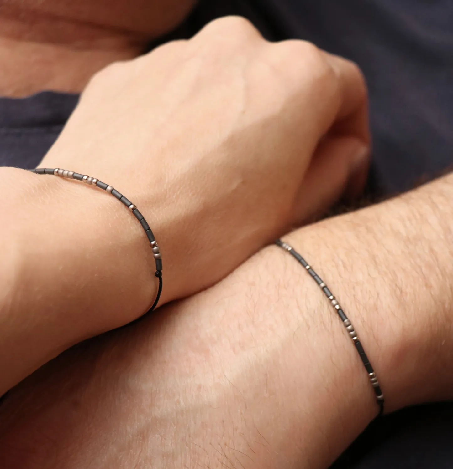 Custom Morse Code Couples Bracelet Set Personalized Secret Message Bracelet Set Hidden Message Jewelry for Him and Her