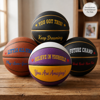 Personalized Panel Engraved Basketball Custom Text Kids Basketball Birthday Gift For Son