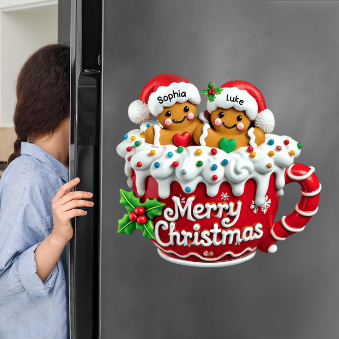 Merry Christmas - Personalized Gingerbread Family Decal