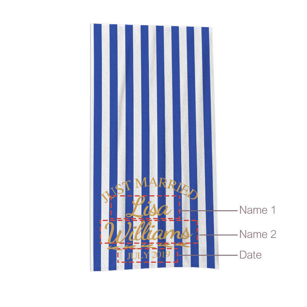 Custom Name Wedding Beach Towel Personalized Beach Towel Funny Gift