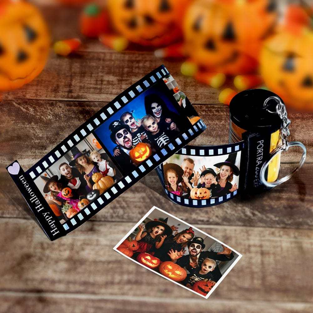 Halloween Gift Custom Picture Roll Keychain Keychain With Text - Giftlab