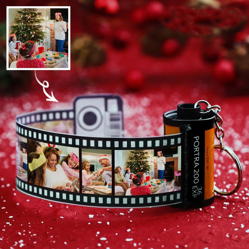Personalized Photo Film Roll Keychain | Custom Spotify Code Keychain