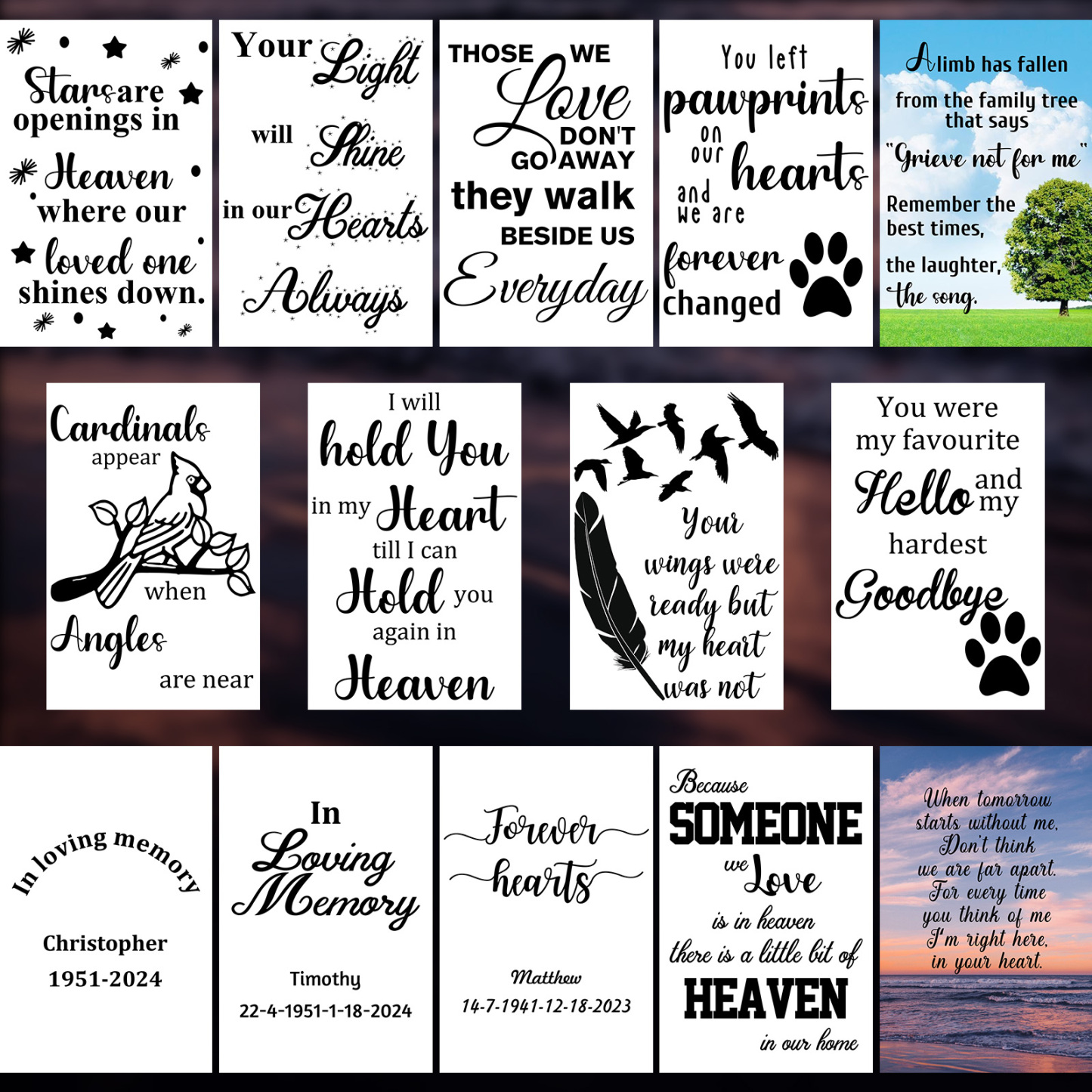Personalized Memorial LED Light Lantern with Message and Photo Sympathy Bereavement Lamp Gifts for Family
