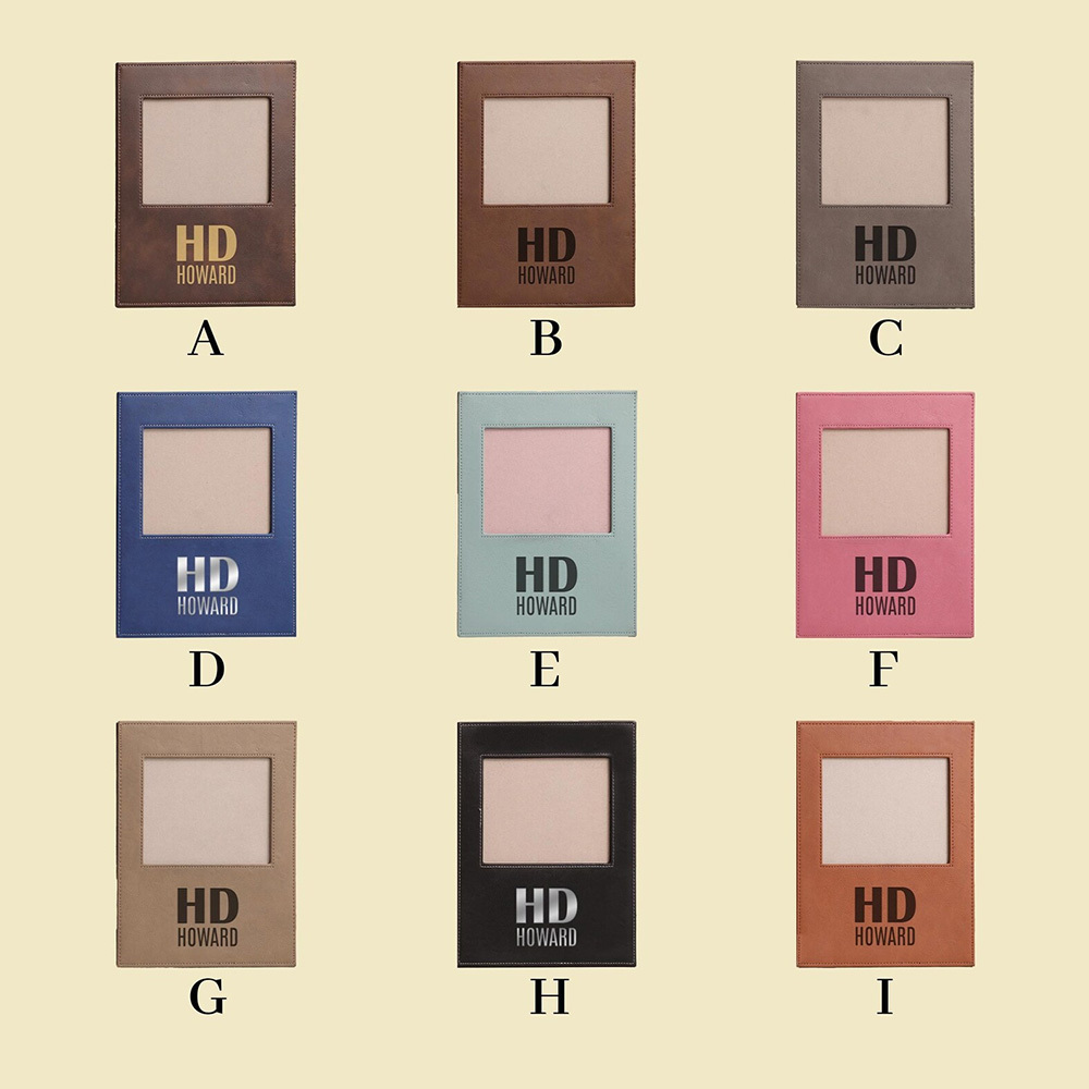 Custom Engraved Leather Photo Frame Personalized Anniversary Gift for Couples Anniversary Gifts