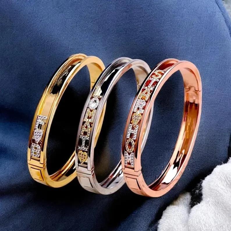 Personalized Slider Bracelet with Letter Charms Engraved Name Slider Bracelet Personalized Bangle Bracelet Christmas Gifts for Her