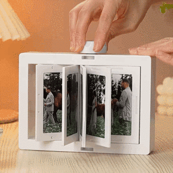 Personalized Rotating Photo Frame Carousel Custom Photo Desktop Photo Reel Flip & Spin Photo Box 2025 Christmas Gifts
