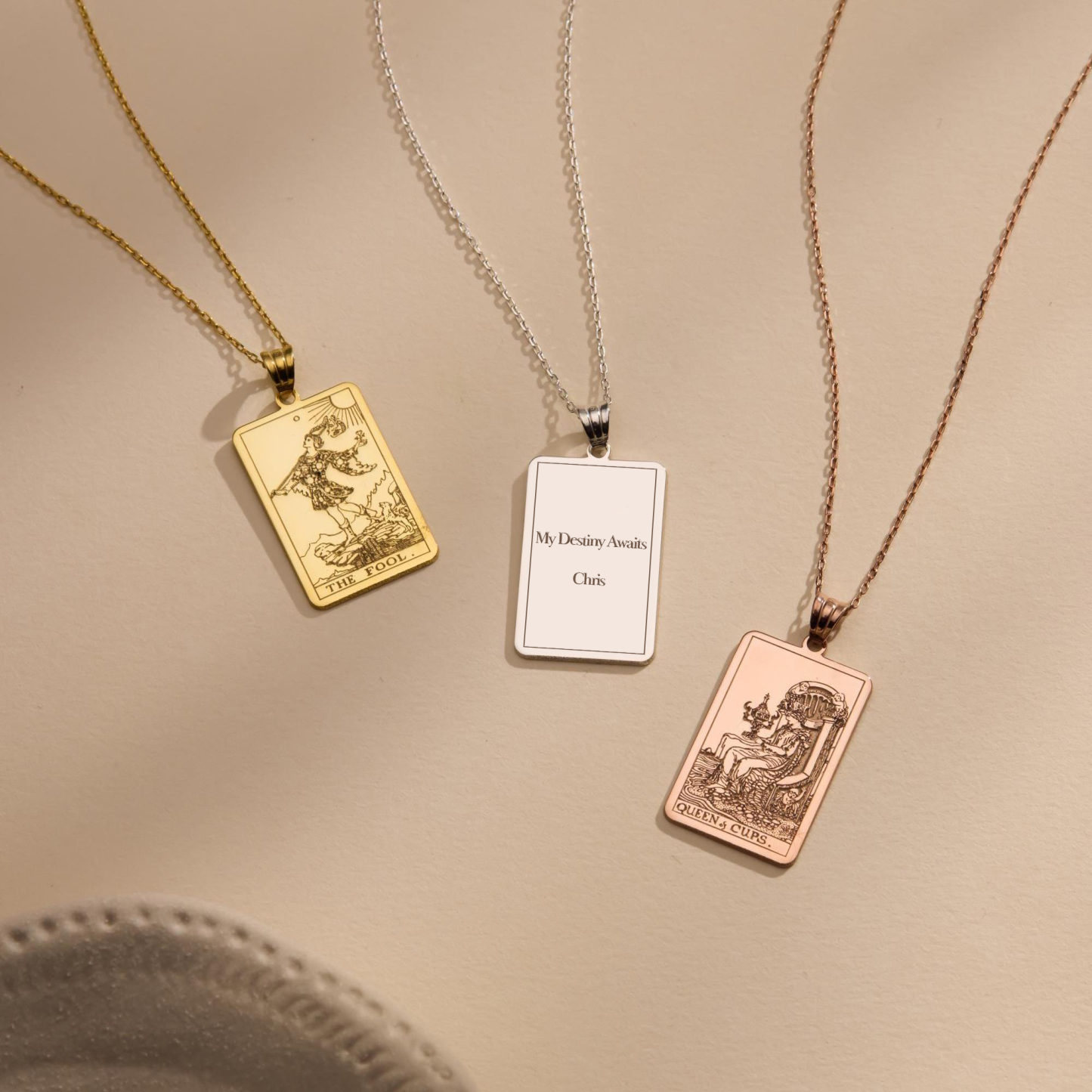 Personalized Name Tarot Card Necklace Custom Text Chosen Card Pendant Necklac The Major Arcana Custom Card Necklace Gifts for Her