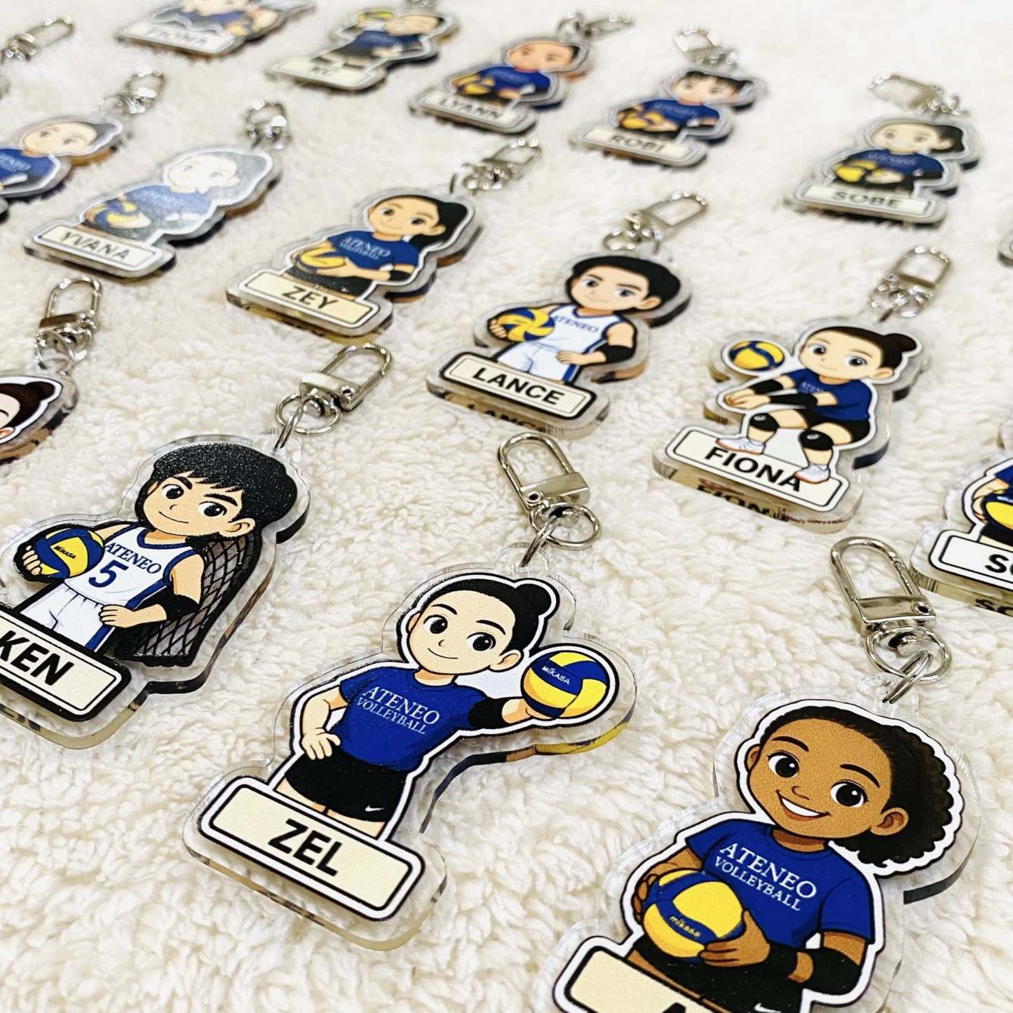 Custom Chibi Name Acrylic Keychain – Personalized Cartoon Character Keyring from Your Photo - namenecklace