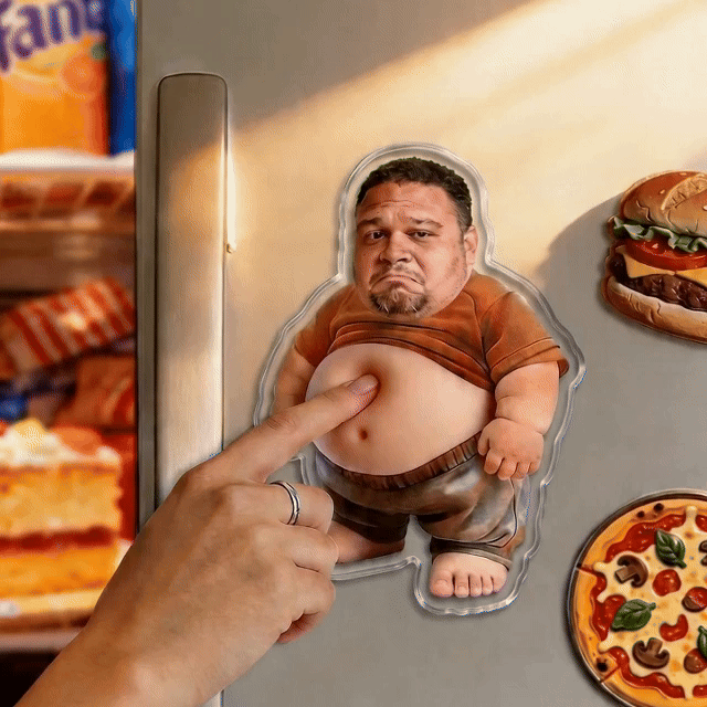 Custom Face Squishy Belly Anti-collision Acrylic Fridge Magnet – Personalized Photo Fridge Magnet with Soft Squeeze Belly, Cute Funny Gift for Couples & Friends