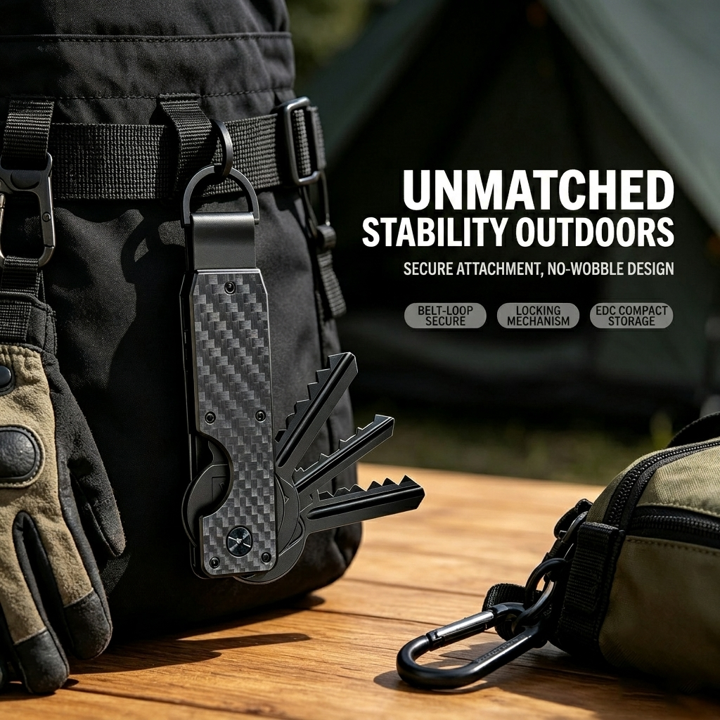 Carbon Fiber Key Holder Compact Metal EDC Key Organizer Clip Lightweight Aluminum Key Holder Pocket EDC Organizer for Men