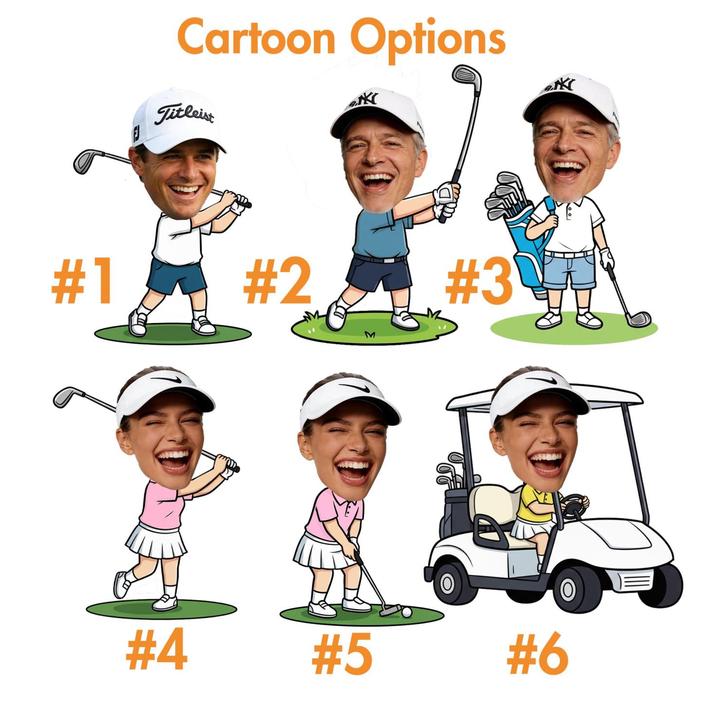 Personalized Photo to Cartoon Golf Balls Custom Face Golf Balls Custom Funny Father's Day Golf Balls Custom Photo Gift for Golfer Dad Father's Day Gift for Dad - namenecklace
