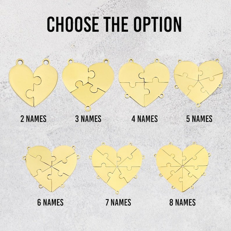 Personalized Friend Group Necklaces, Custom Name Engraved Puzzle Piece, Best Friend Gift