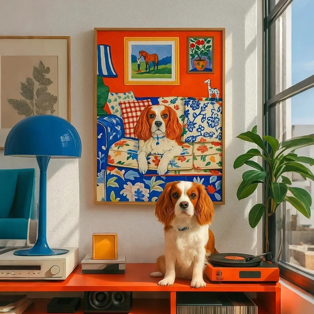 Gifts for Dog Lovers Custom Pet Dopamine Colors Art Poster Your Cat Dog Art Design Home Decor