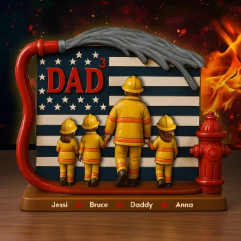 Firefighter Dad Acrylic Plaque - Personalized Gifts For Father
