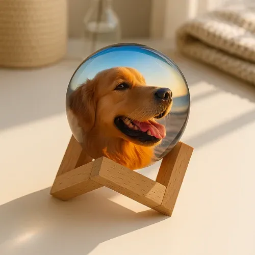 Memory Orb: Personalized Video Keepsake for Cherished Memories Custom Video Display Sphere with 360° Sound Handblown Glass Video Globe