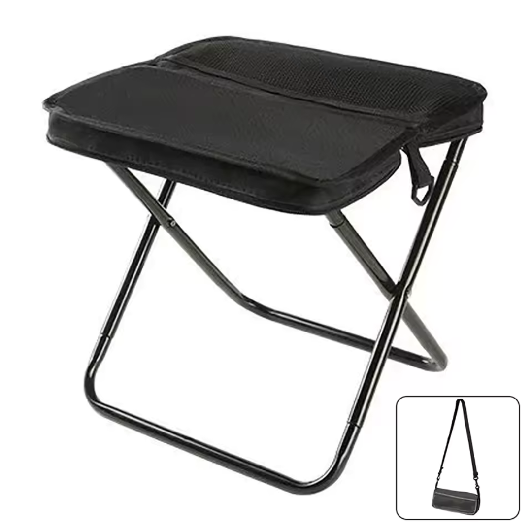 Portable Folding Camping Stool Lightweight Carbon Steel Outdoor Chair 