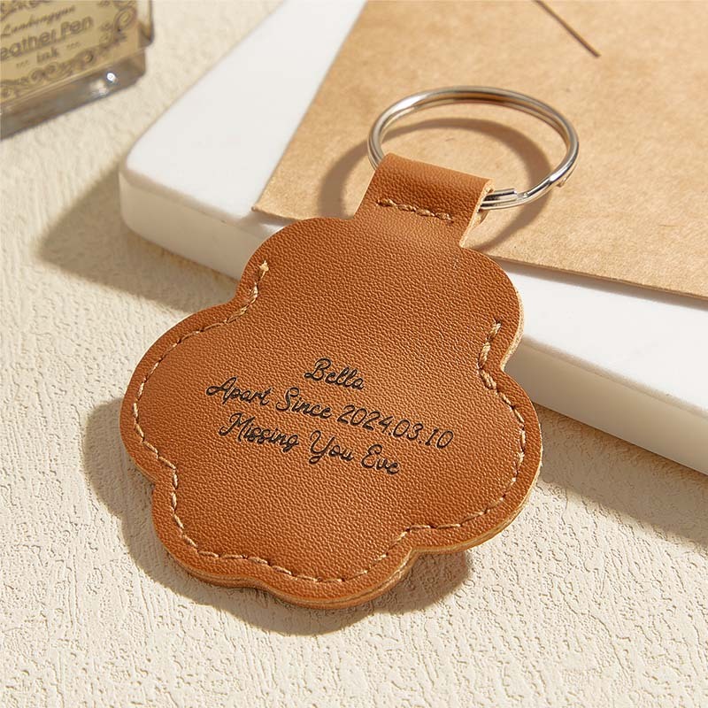 Personalized Leather Pet Hair Memorial Keychain Custom Pet Fur Keepsake Pet Loss Gift Dog Cat Remembrance Keyring