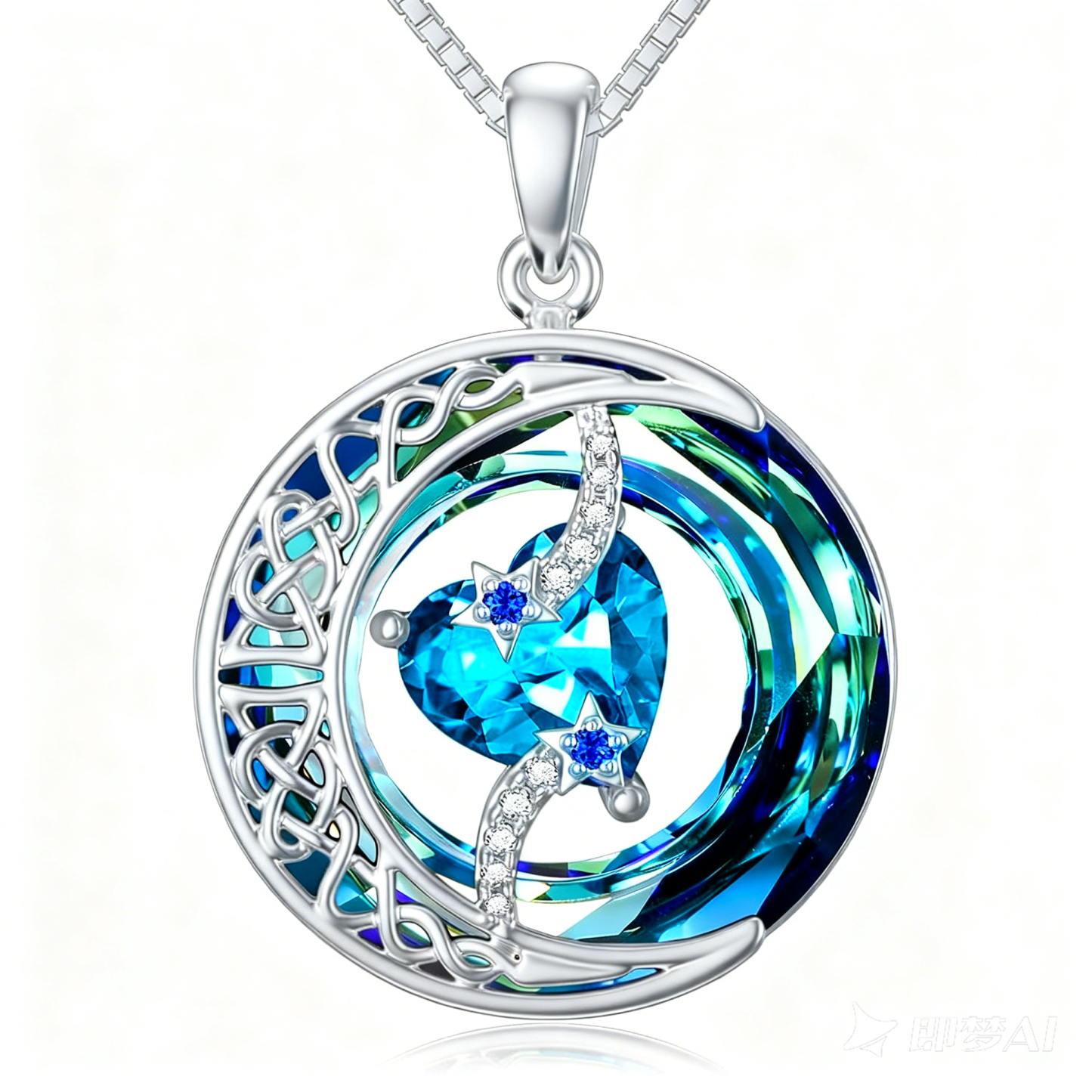 Birthstone Necklace Moon and Star Pendant Moon Jewelry Anniversary Birthday Gifts for Women Mom Wife Her