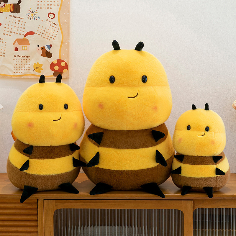 Cute Bee Plush Toy Stuffed Animal Pillow Soft Bumble Bee Plush Toy Stuffed Animal Cushion Decorative Stuffed Animal Pillow