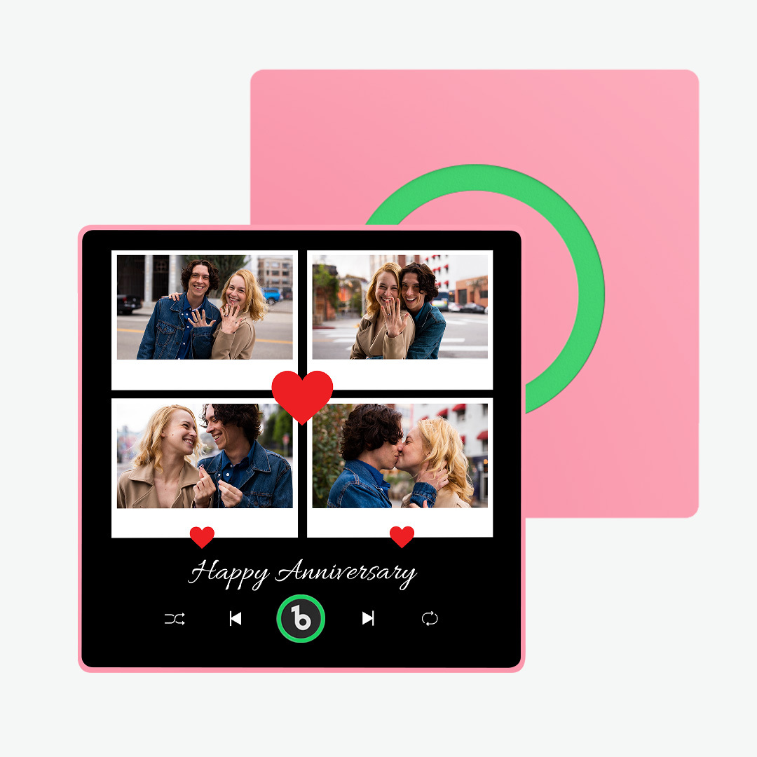 New 4.0 Upgrade Custom Music Fridge Magnet Colorful Frame Album Fridge Magnet Can Play Songs Gift for Couple Can Upload Your Music