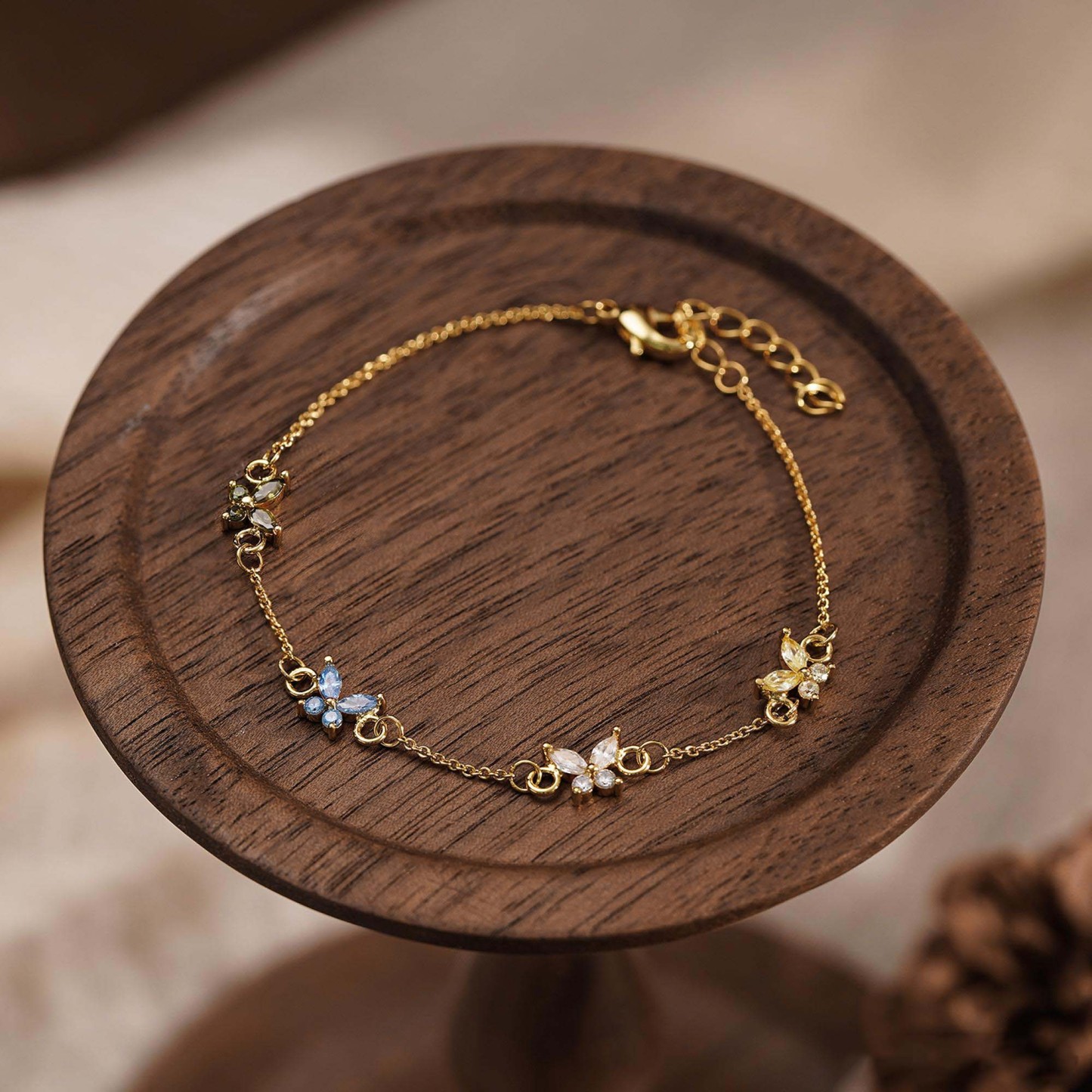 Personalized Butterfly Birthstone Bracelet Custom 1 to 5 Birthstones Jewelry Custom Family Members Names Bracelet Custom Gift for Mom Mother's Day Gift for Wife