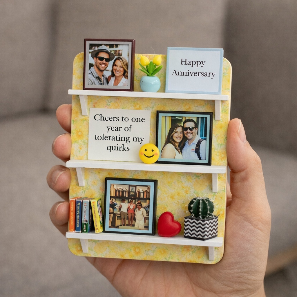 THE MINIATURE RACK Custom Photo & Message Valentine's Day Gift, Personalized Couple Keepsake