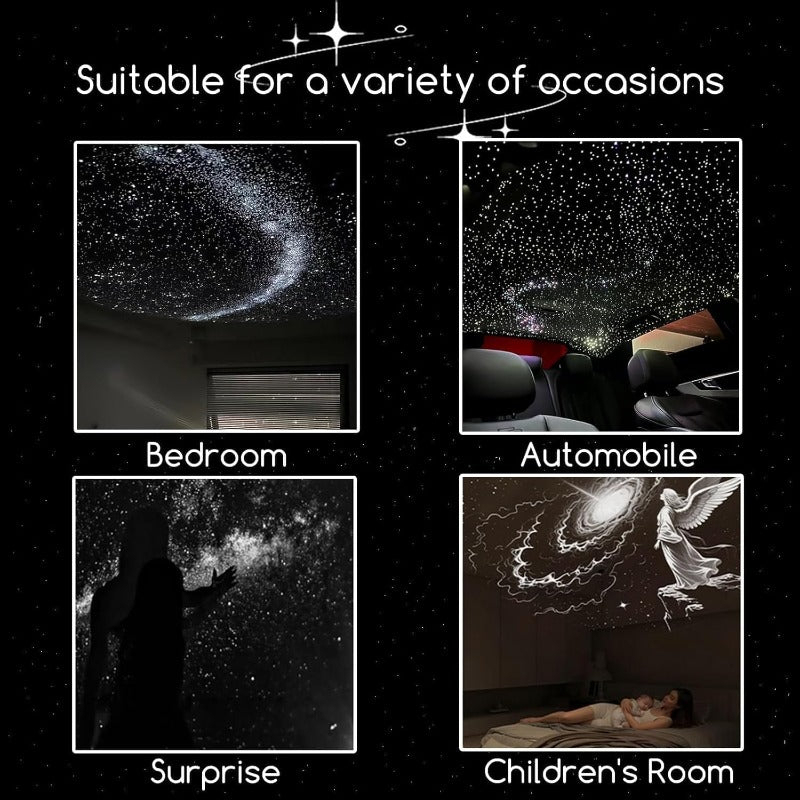 Portable Starry Sky Night Light Projector with Adjustable Focus USB Powered Galaxy Projector Lamp for Bedroom and Car Decor