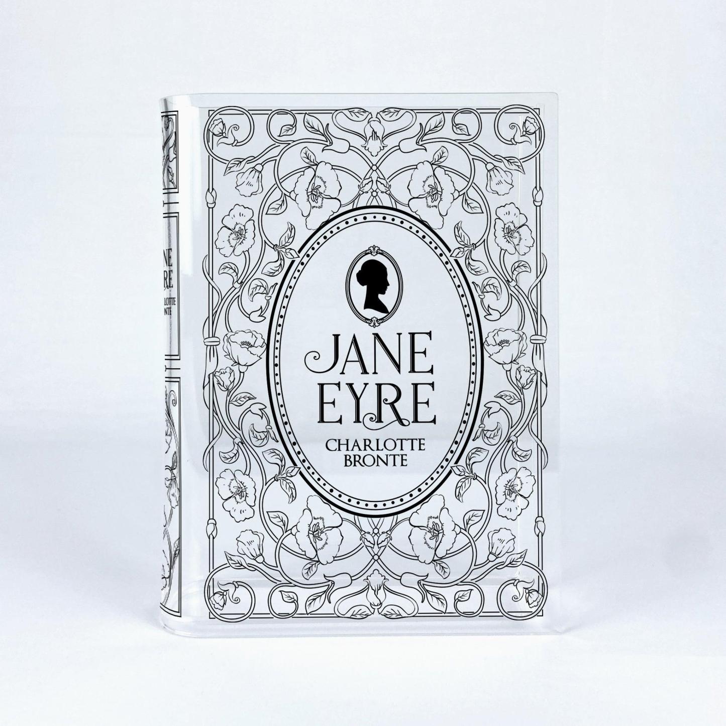 Jane Eyre Acrylic Book Vase Jane Eyre Illustrated Book-Shaped Vase Charlotte Brontë Classic Novel Themed Deco Classic Literature and Romantic Gifts