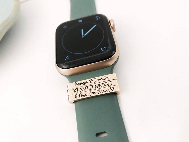 Personalized Smart Watch Band Charm Engraved Anniversary Gift New Mom Gift Weight Loss Tracker Fitness Gift Unisex Self Care Gift - namenecklace