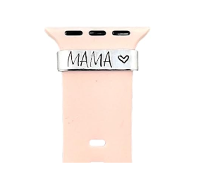 Mama Watch Charm For Band, Custom Hand Stamped To Order, Mother's Day New Mom Baby Shower Gift - Watch and Band Not Included - namenecklace