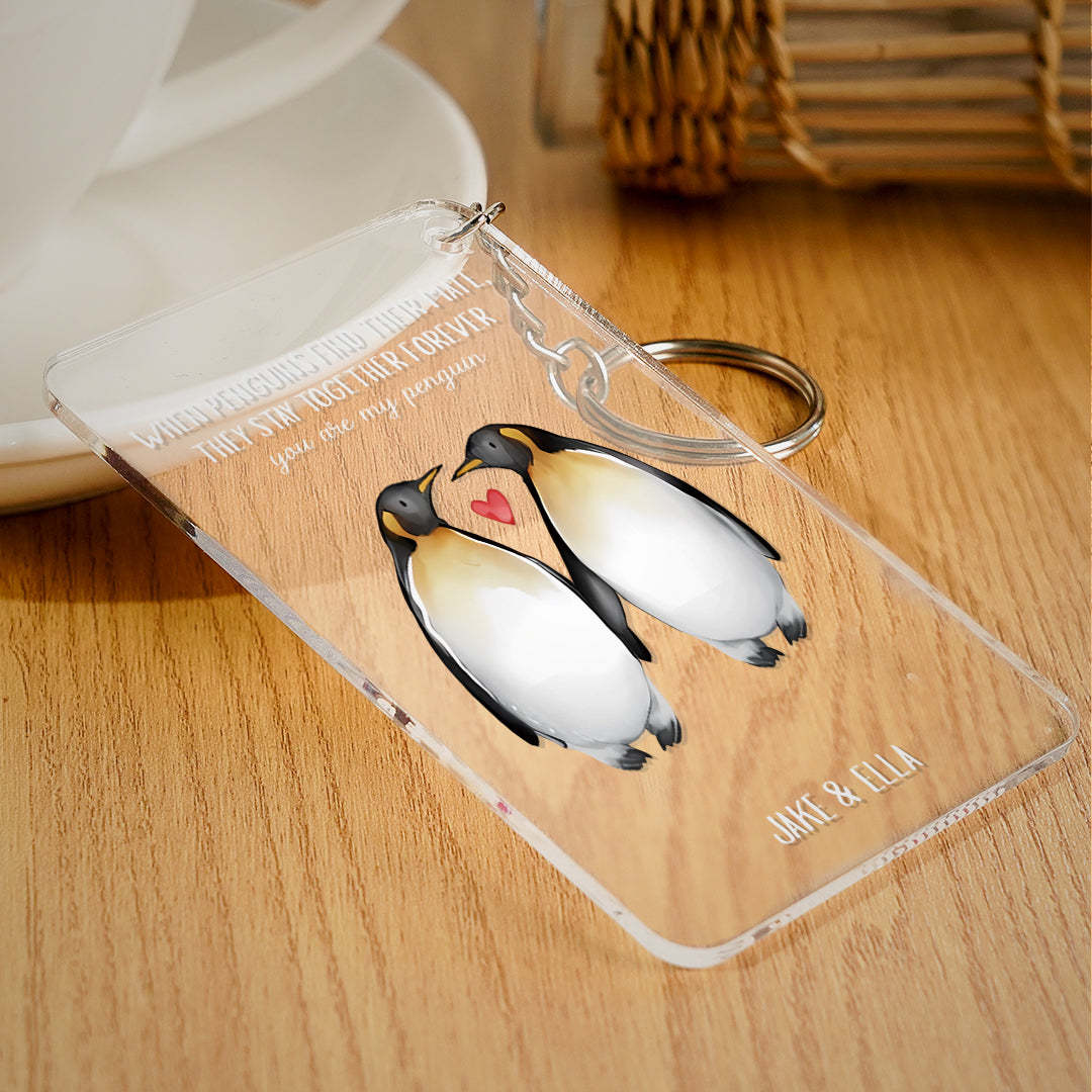 Personalised You're My Penguin Custom Text And Named Glass Plaque Gift For Him