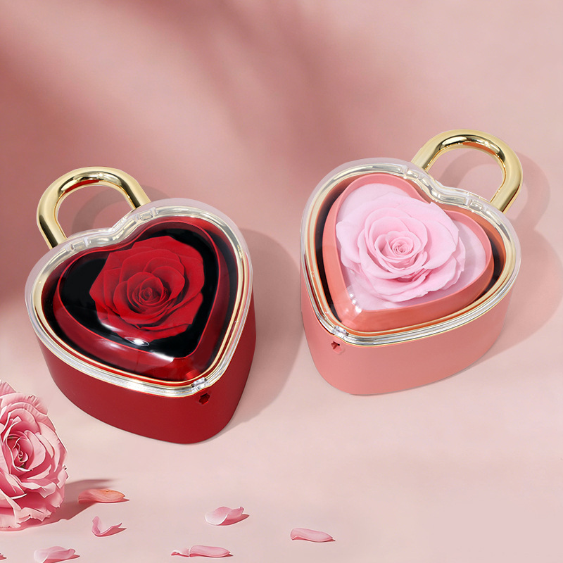 Preserved Rose in Heart-Shaped Gift Box Eternal Flower Gift Box for Mother's Day Gift (Box Only)
