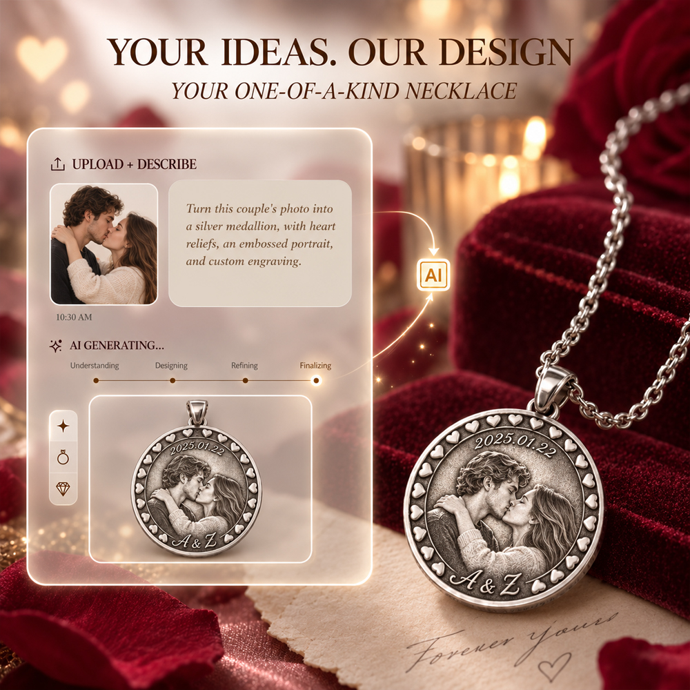 Custom Pure Silver Coin Necklace From Your Photo or Idea Turn Your Favorite Memory Into One-of-a-Kind Coin Necklace Gifts for Her