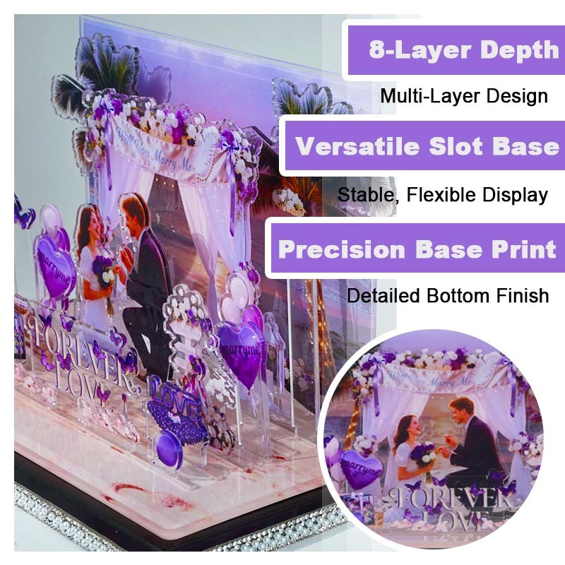 Custom Beach Proposal Acrylic Stand DIY Beach Proposal Micro Landscape Personalized Beach Wedding Display