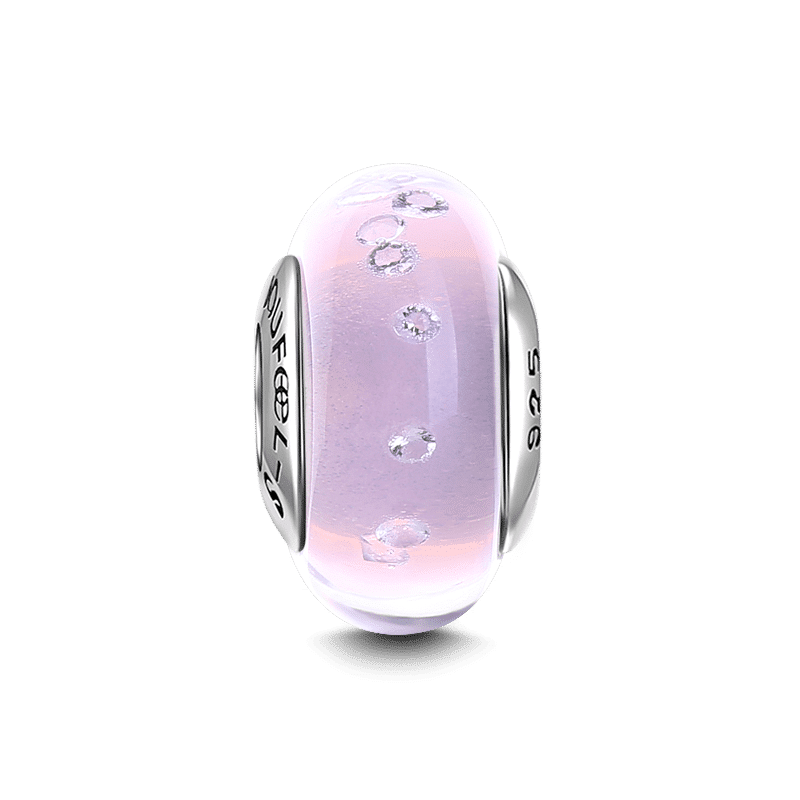 Pink Magic Charm Murano Glass Bead Silver
