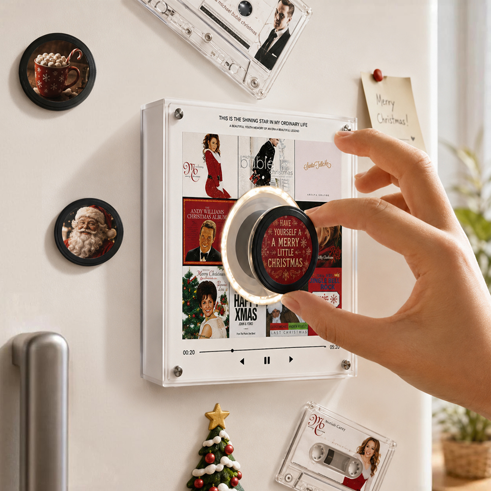 Mini Vinyl Record Player Refrigerator Magnet Christmas Music Player Novelty Vinyl Record Player Refrigerator Magnet Christmas Gift