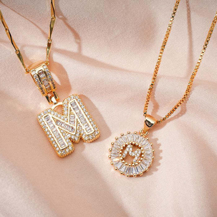 Personalized 2 Pack Initial Pendant Necklaces – Layered Letter Chain Jewelry for Women & Girls