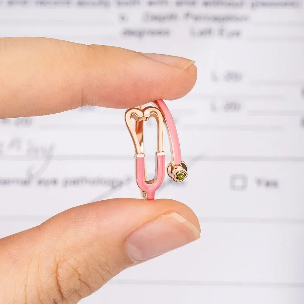 Custom Stethoscope Ring with Birthstone – Meaningful Medical Jewelry for Healthcare Professionals Gift for Nurse, Doctor, or Medical Student